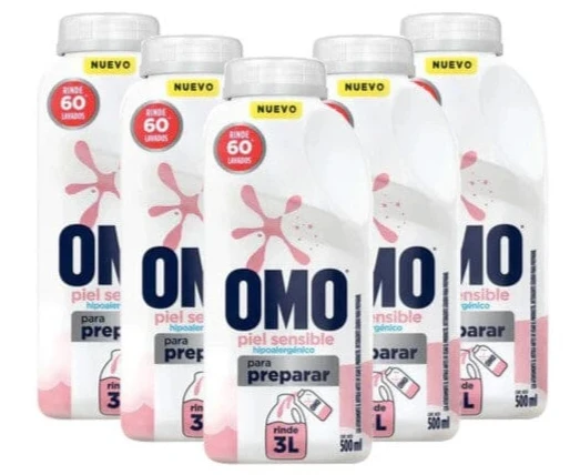 Detergente Liquido Piel Sensible para Diluir Omo 5 x 500 ml Otros