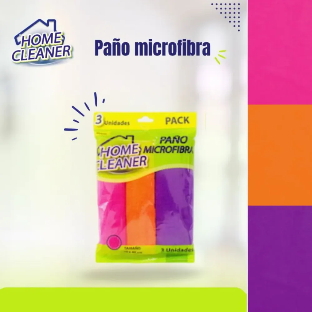 Paño Microfibra Colores Home Cleaner 3 Un