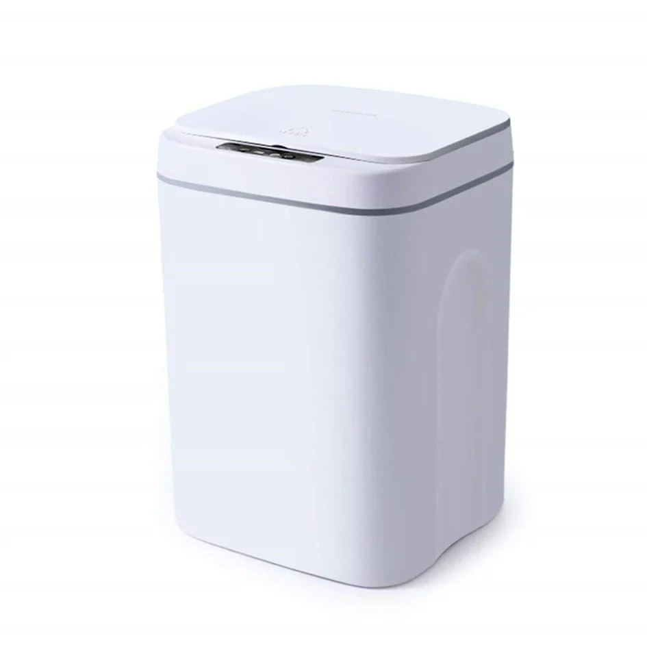 Papelera Inteligente Busurero Recargable Con Sensor De Movimiento 16 Lts Blanco