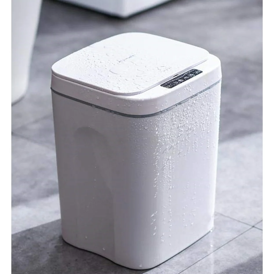 Papelera Inteligente Busurero Recargable Con Sensor De Movimiento 16 Lts Blanco