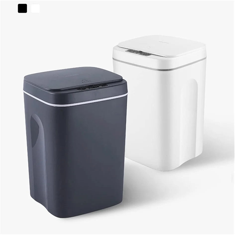 Papelera Inteligente Busurero Recargable Con Sensor De Movimiento 16 Lts Blanco