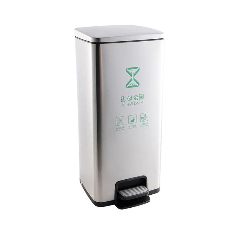 Papelera Metálica 30lts Basurero Acero Inoxidable Reciclaje