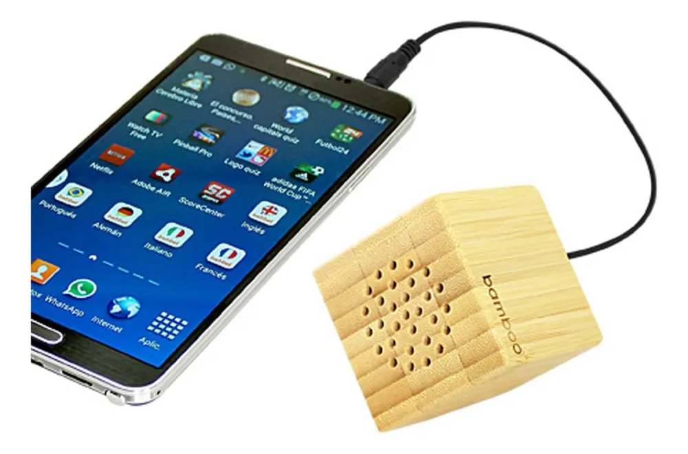 Parlante Bambú USB Jack 3.5 MM Ecológico
