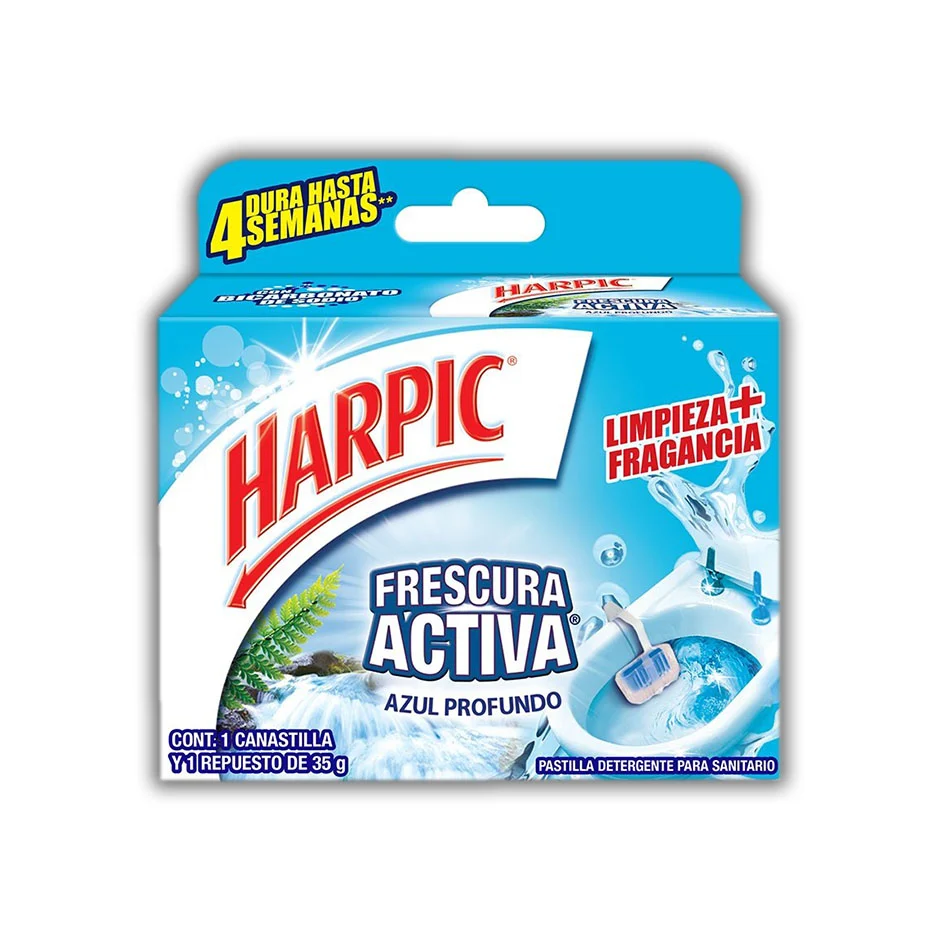 PASTILLA DESINFECTANTE PARA WC HARPIC DE 35 GRS CANASTILLA