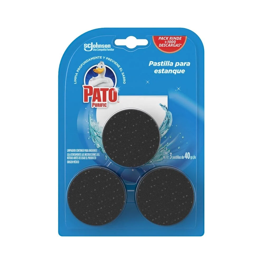 Desinfectante WC Pastilla Azul 40 Gr 3 Un PATO PURIFIC