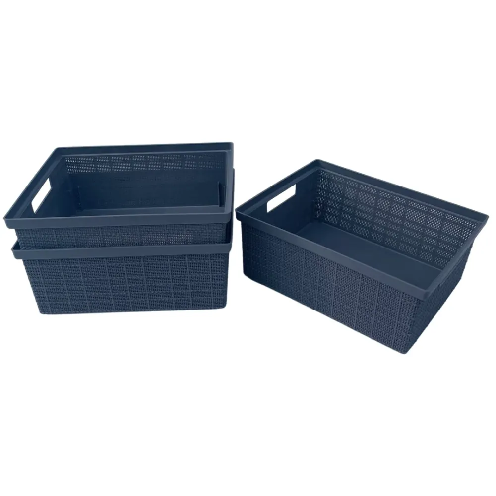 Caja Plástica Organizadora Yute Gris Pica