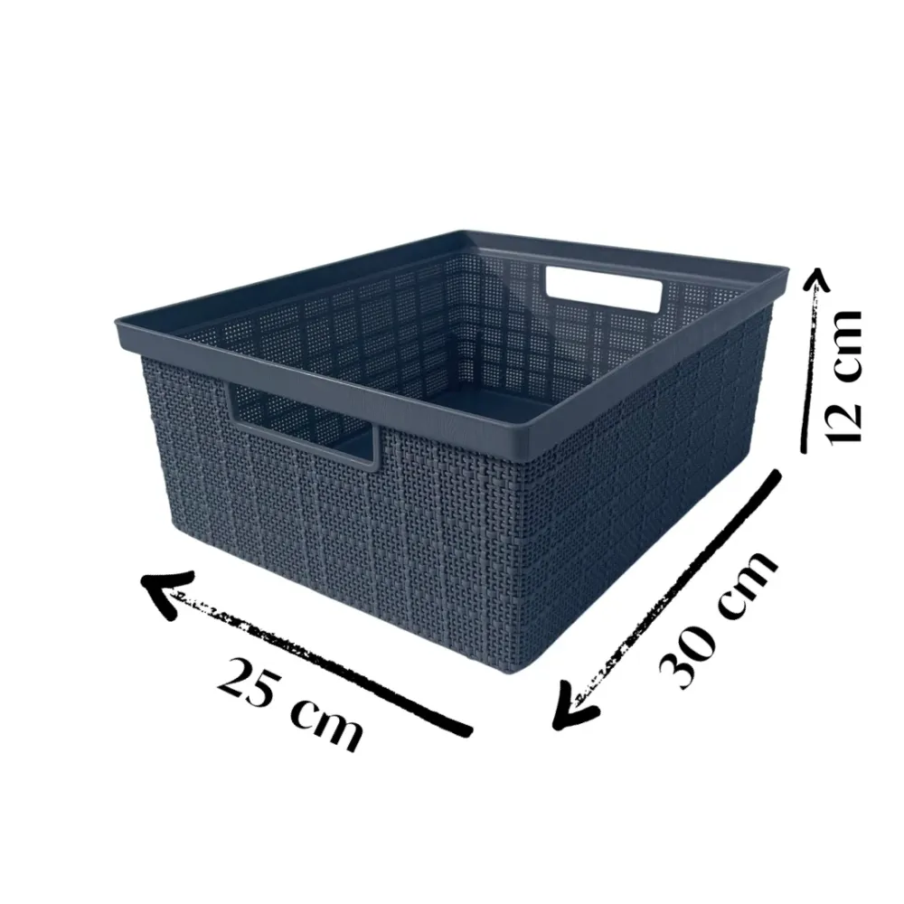 Caja Plástica Organizadora Yute Gris Pica