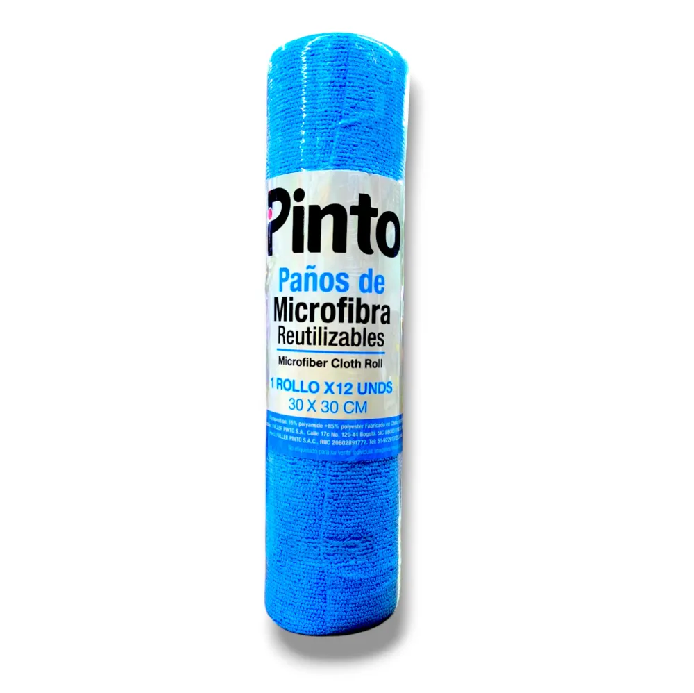 Rollo Pa–o Microfibra Pinto 12 Unidades 30x30 cm Azul