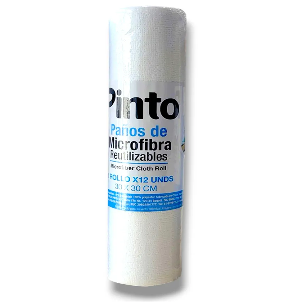 Rollo Pa–o Microfibra Pinto 12 Unidades 30 x 30 cm Blanco