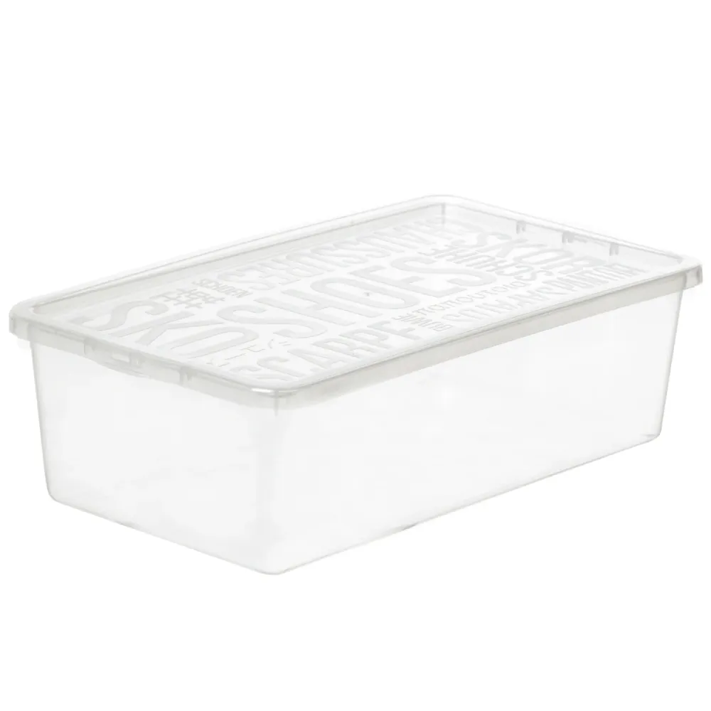 5x Caja de zapatos de mujer, transparente, Plast Team Basic