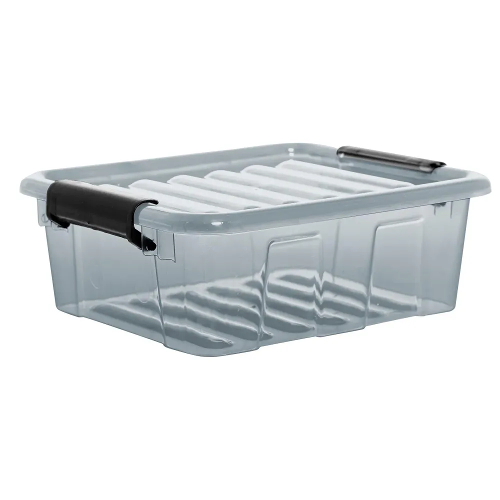 Papelera con tapa Plast Team Home Box 2L gris transparente