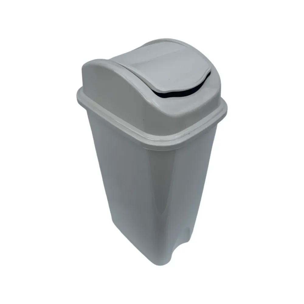 Caneca de basura / Papelera Vaivén Blanca de 53 Litros Plásticos Brysna