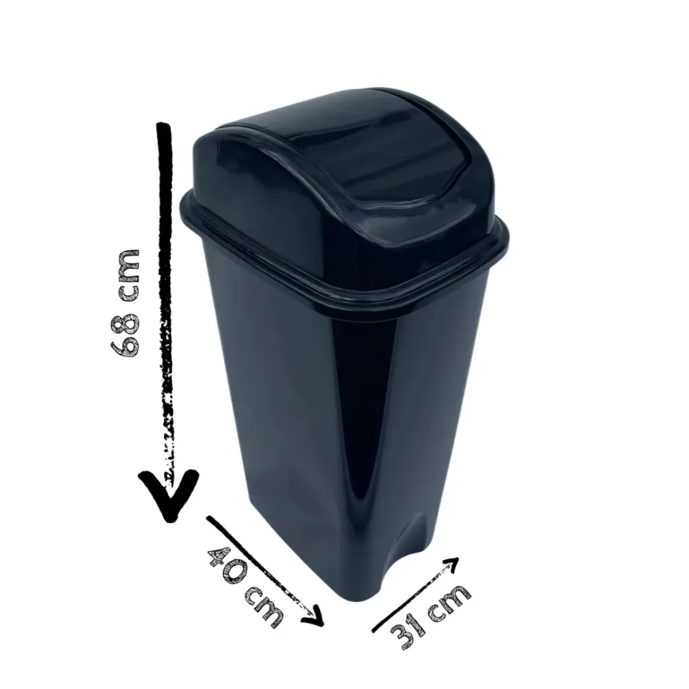 Caneca de basura / Papelera Vaivén Blanca de 53 Litros Plásticos Brysna