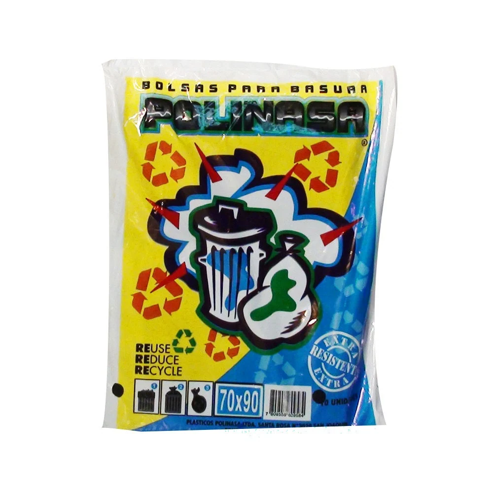 Bolsa Basura Plana Negra 70x90 Cm 10 Un POLINASA