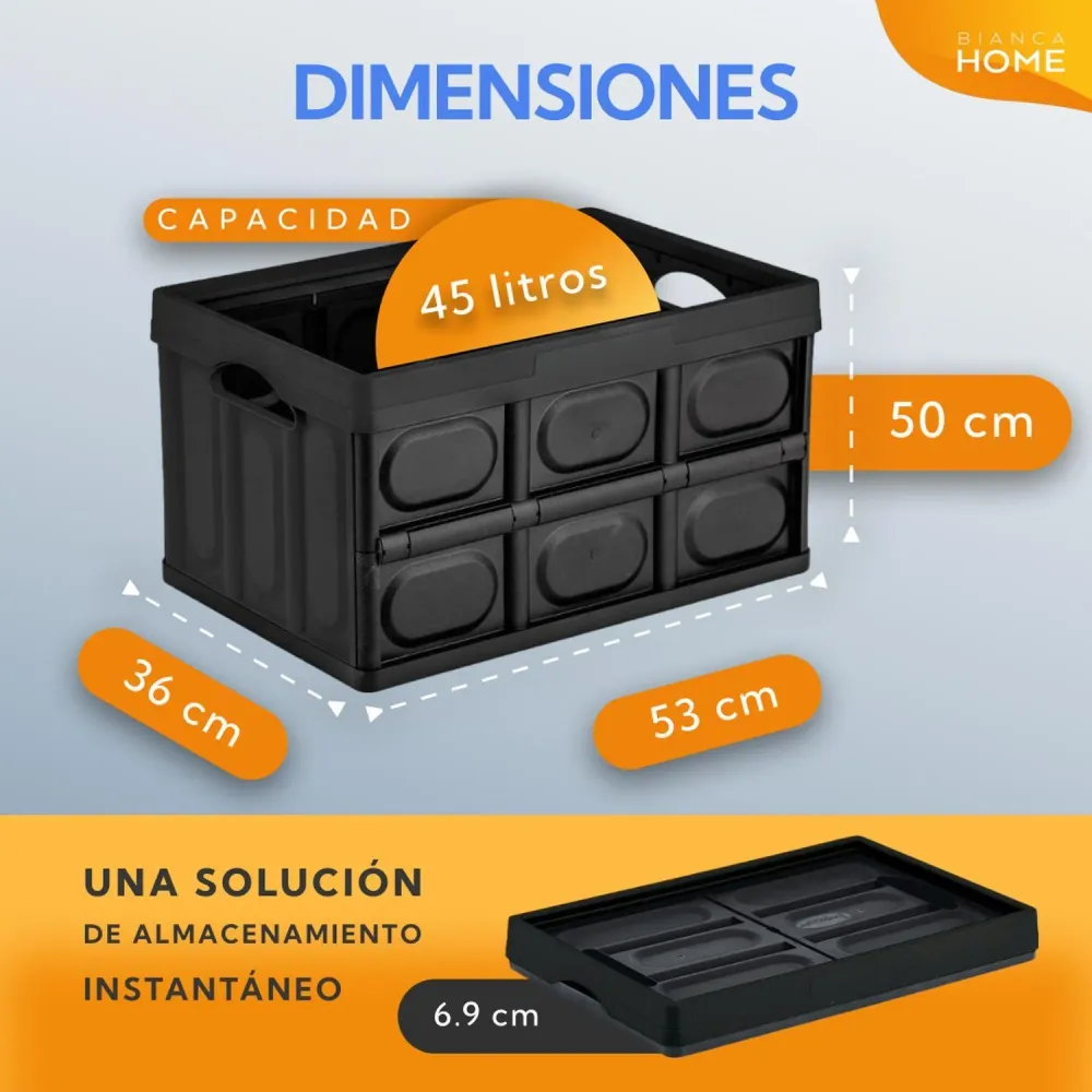 Caja Organizadora Plegable Multiuso 45L 500 Unidades PRO OUTDOOR