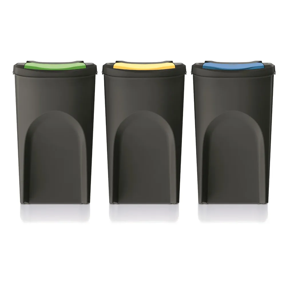 Contenedor de reciclaje Keden Sortibox 3x35L negro Prosperplast