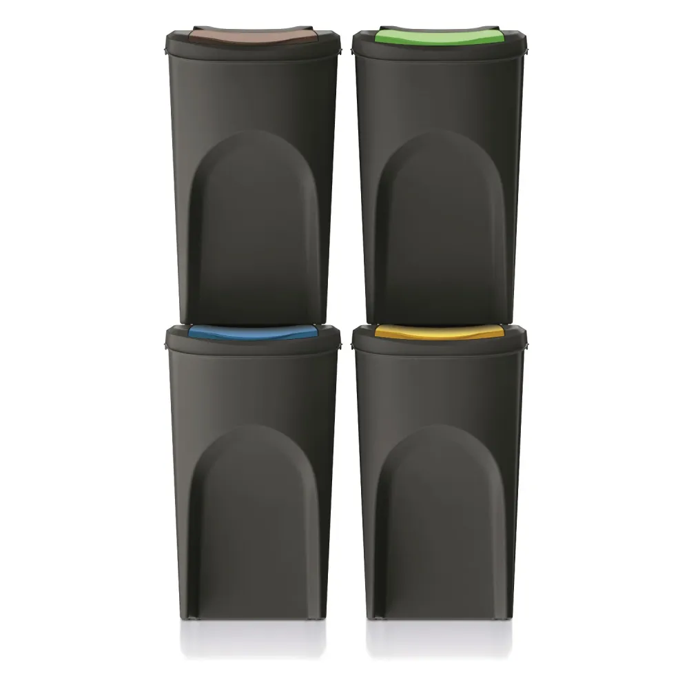 Contenedor de reciclaje Keden Sortibox 4x35L negro Prosperplast