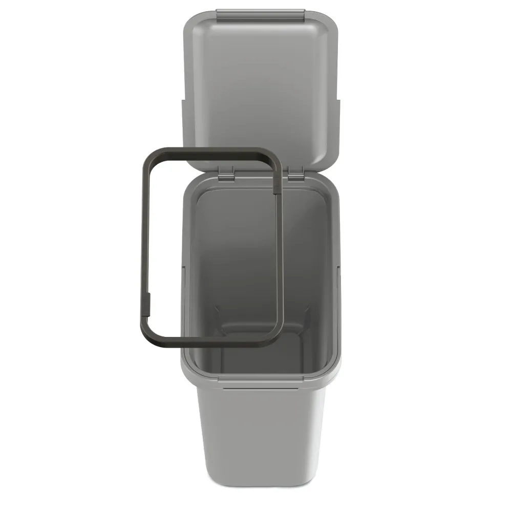Keden SYSTEMA cubo de basura - gris liso 12 litros Prosperplast