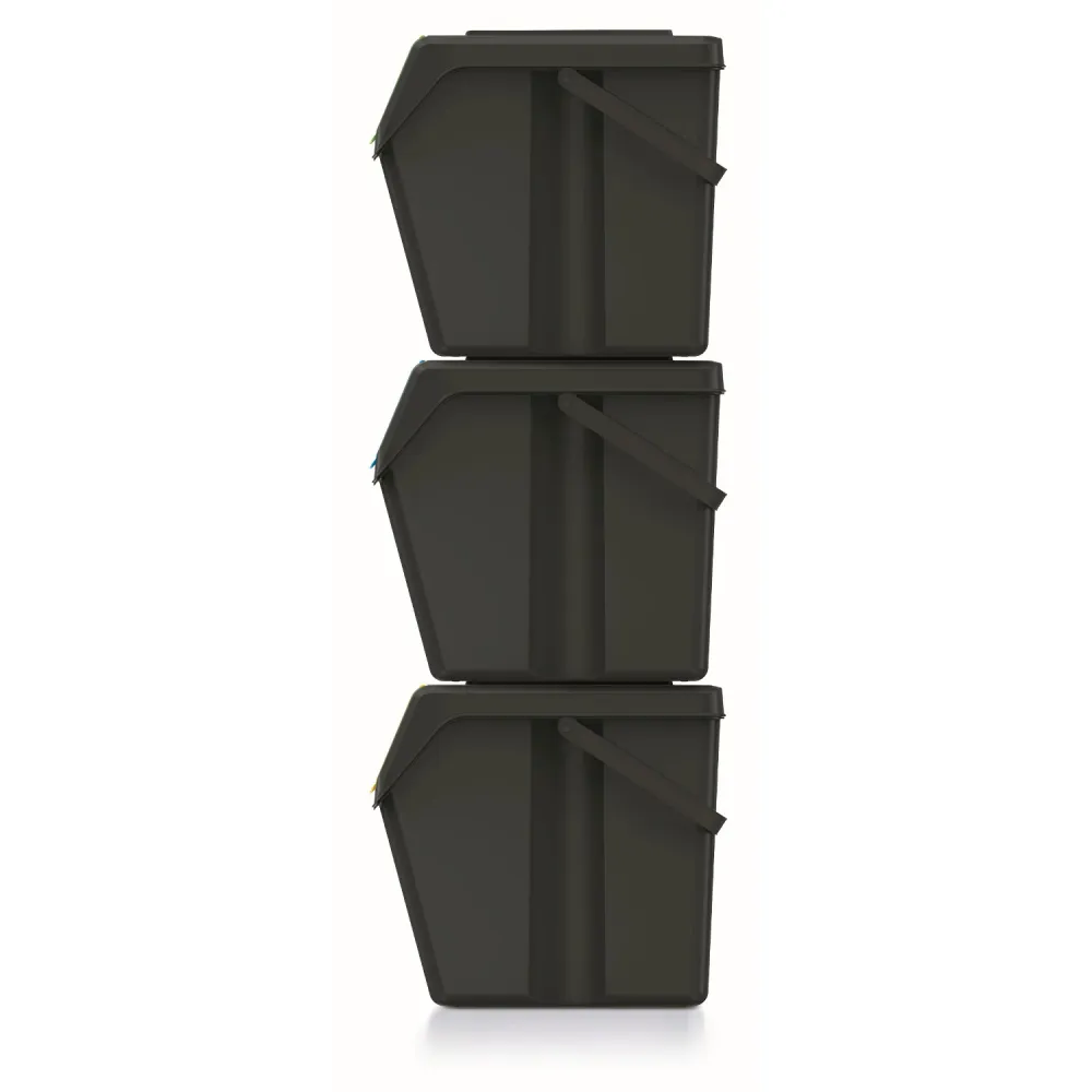 Papelera Keden SORTI BOX 3x25l - reciclaje negro Prosperplast