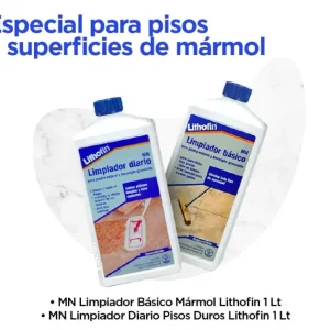 Pack para Pisos Marmol (MN Limpiador Basico + MN Limpiador Diario) 1 lt/cu Lithofin Protac