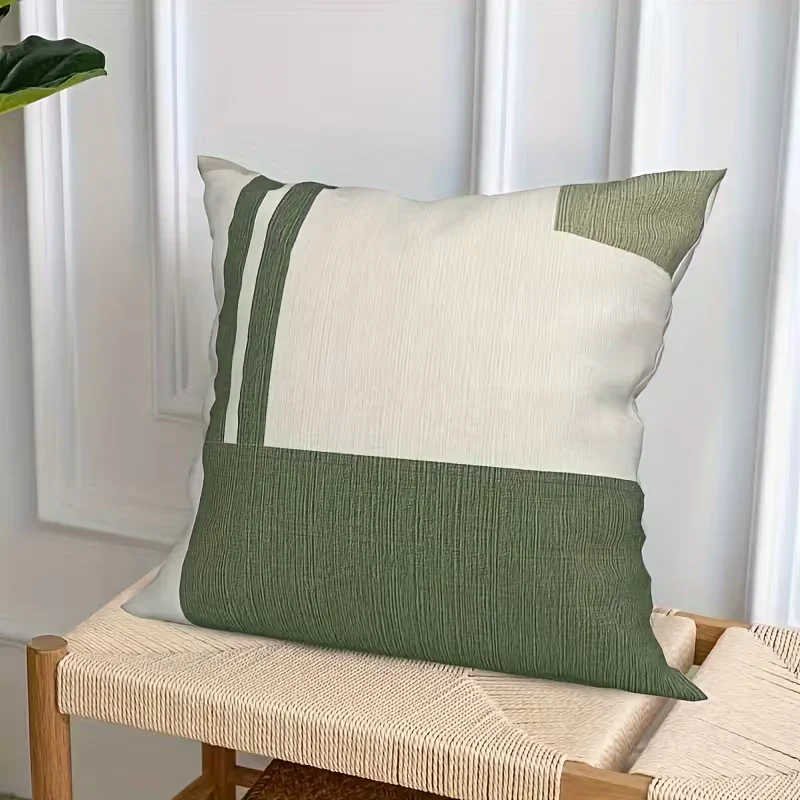 Juego de 4 Fundas de Almohada con Estampado Geométrico Bohemio - Verde y Beige Quierox - Tienda Online