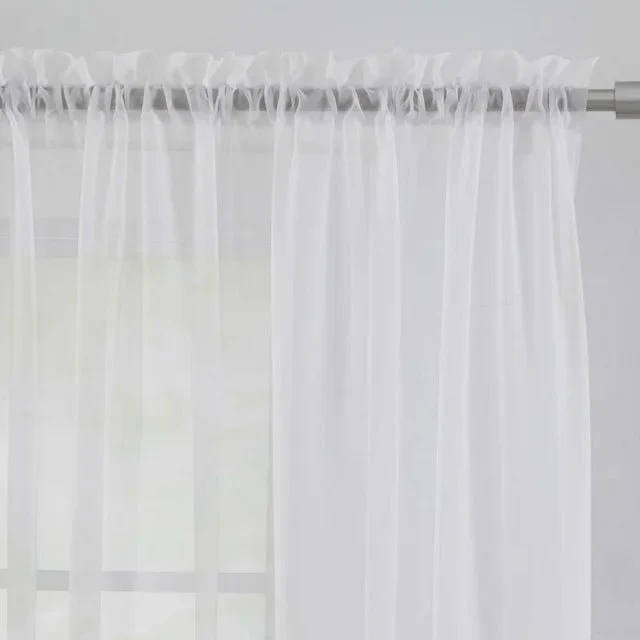 Panel de cortina de gasa transparente Mainstays Marjorie, 1 panel, blanco, 140 cm de ancho x 213 cm de largo Quierox - Tie...