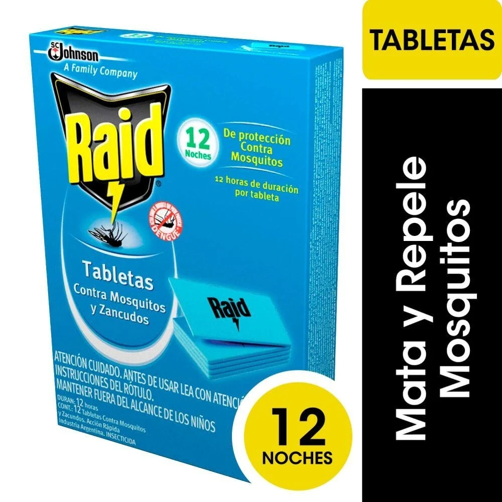 Insecticida Tablero Eléctrico Zancudos 12 Un RAID