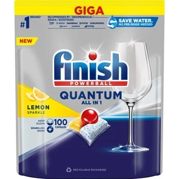 Pastillas para lavavajillas All--1 limón Finish Quantum 100 uds. Reckitt Benckiser