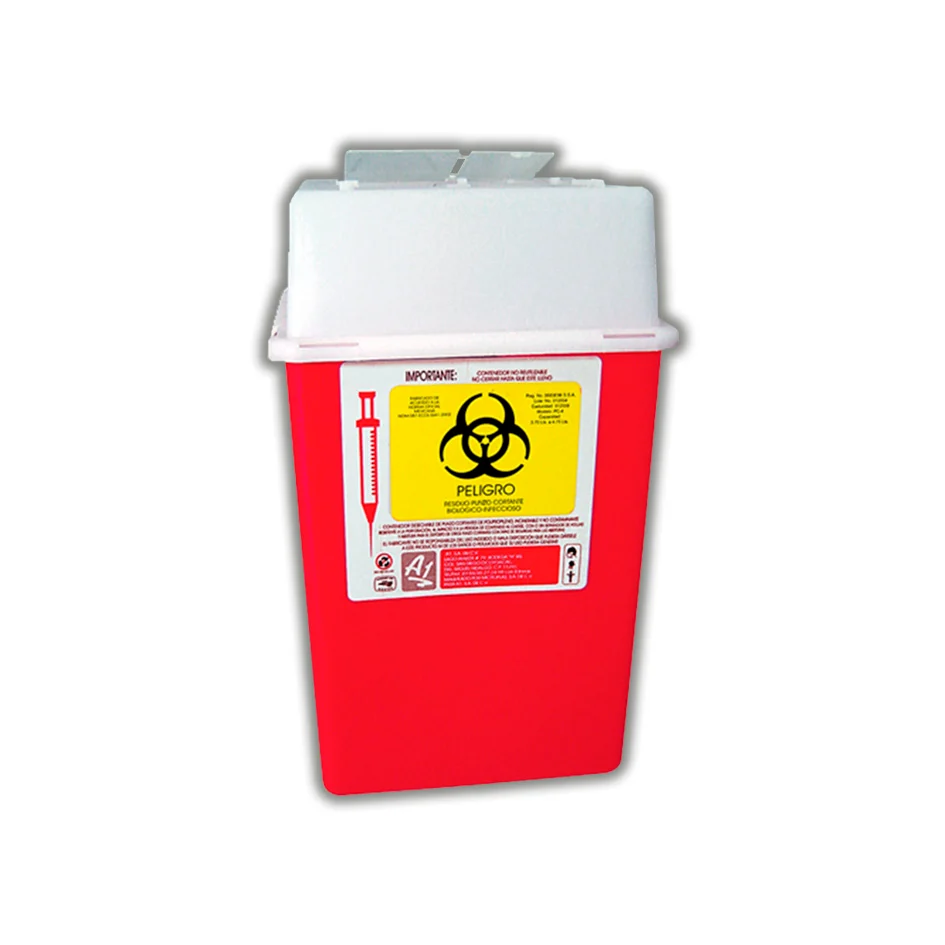 RECOLECTOR RPBI 4.75 LTS ROJO POLIPROPILENO PARA PUNZOCORTANTES