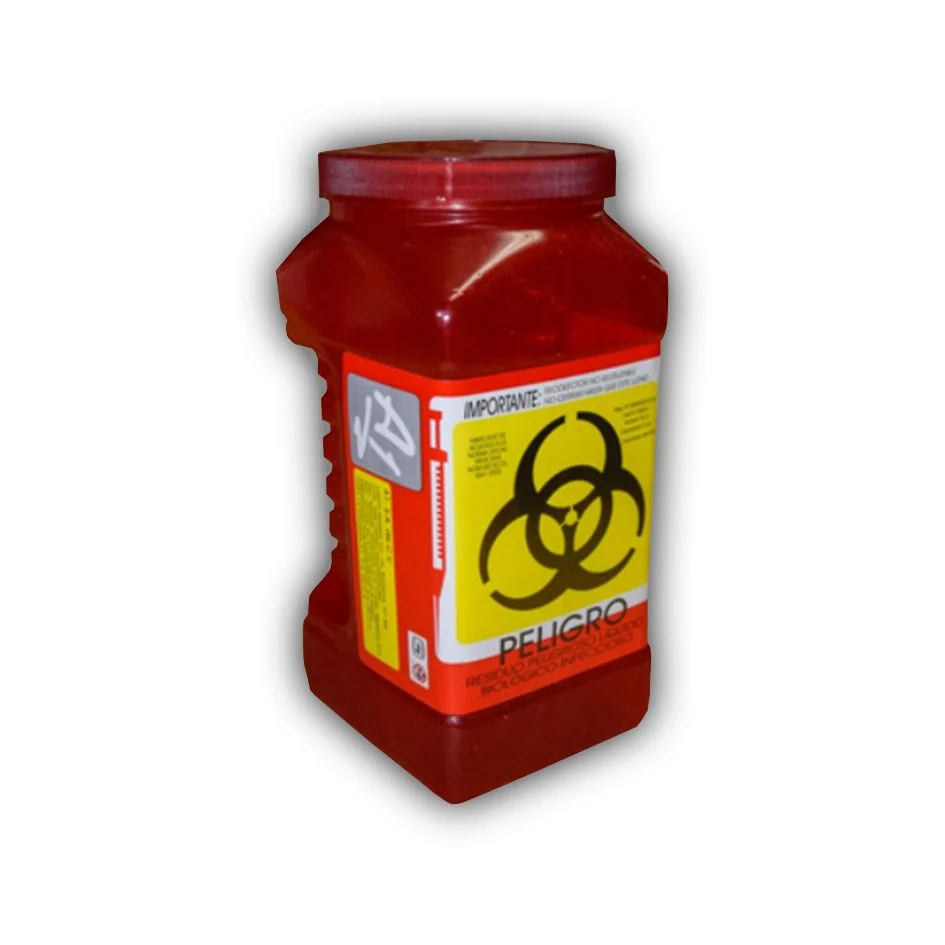 RECOLECTOR RPBI 3 LTS ROJO POLIPROPILENO PARA LIQUIDOS