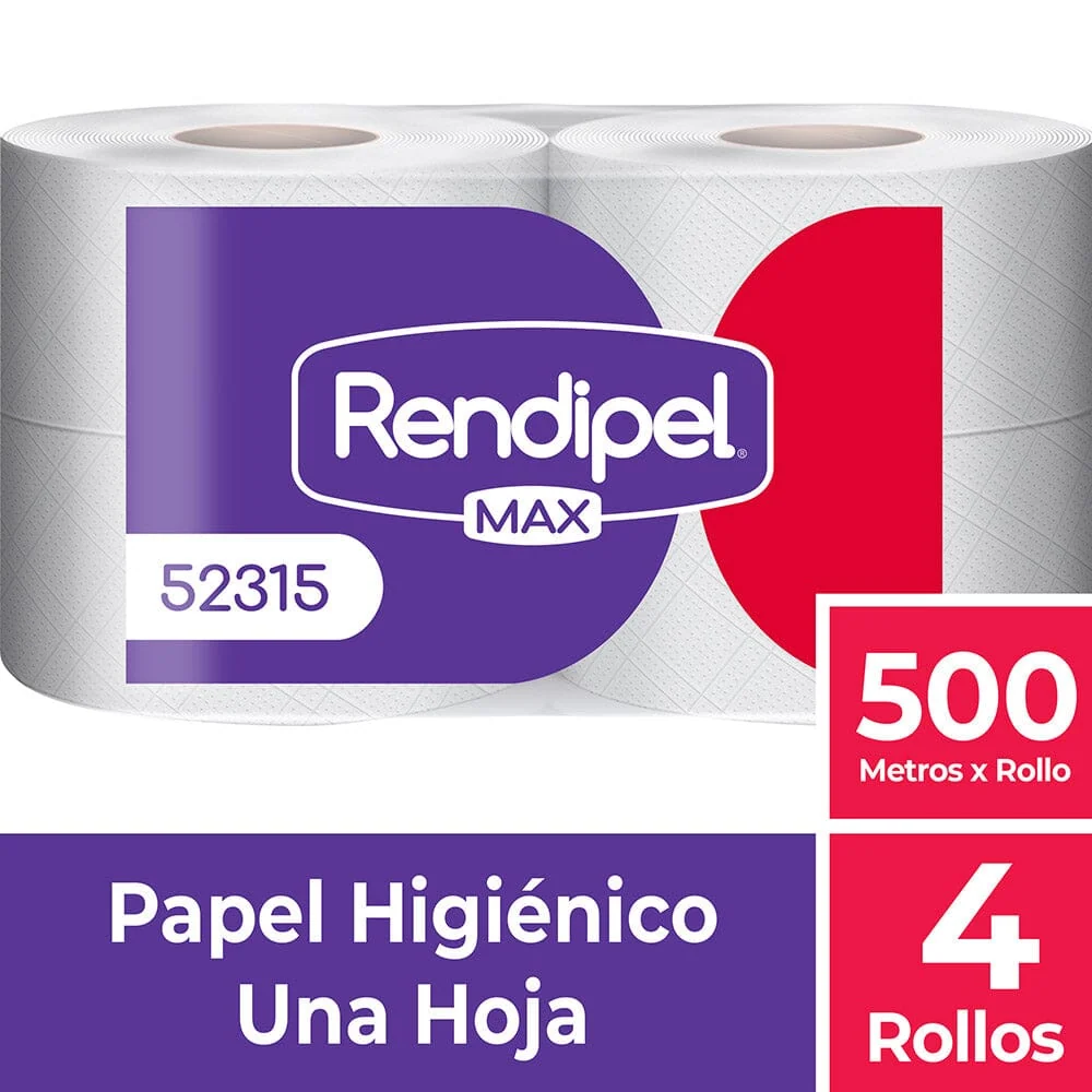 Papel Higiénico Uh 500 Mt 4 Rollos RENDIPEL MAX