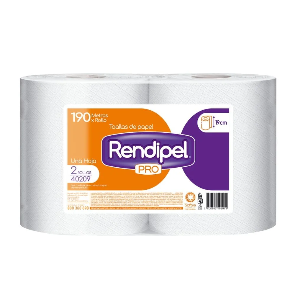Toalla Una Hoja 190 Mts X 2 RENDIPEL PRO