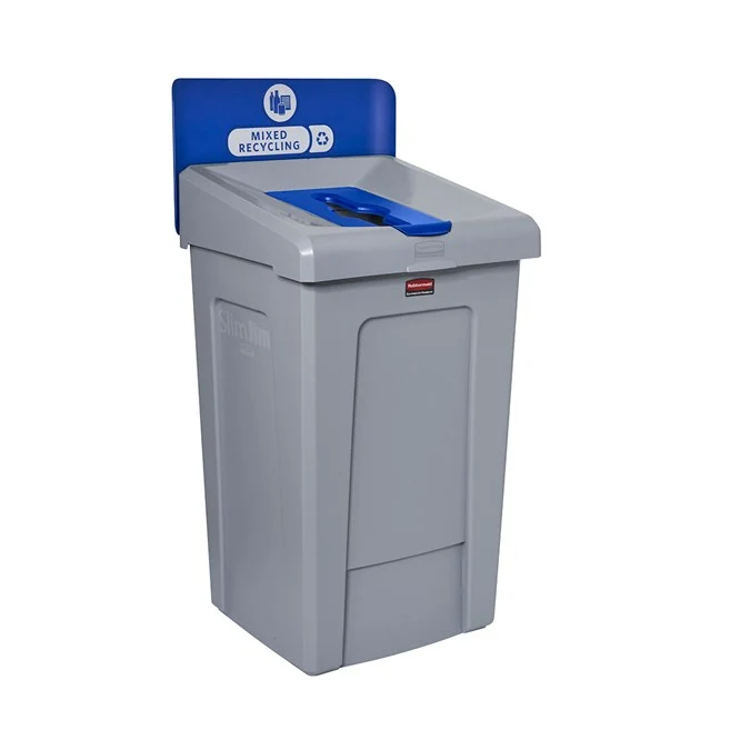 1 CONTENEDOR DE 33 GAL PARA ESTACIÓN DE RECICLAJE SLIM JIM Composta Rubbermaid Commercial Products