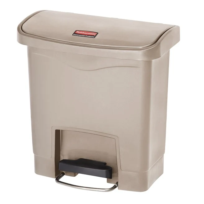 CONTENEDOR DE PEDAL STREAMLINE STEP ON RESINA FRONT STEP, 4 GAL Beige Rubbermaid Commercial Products