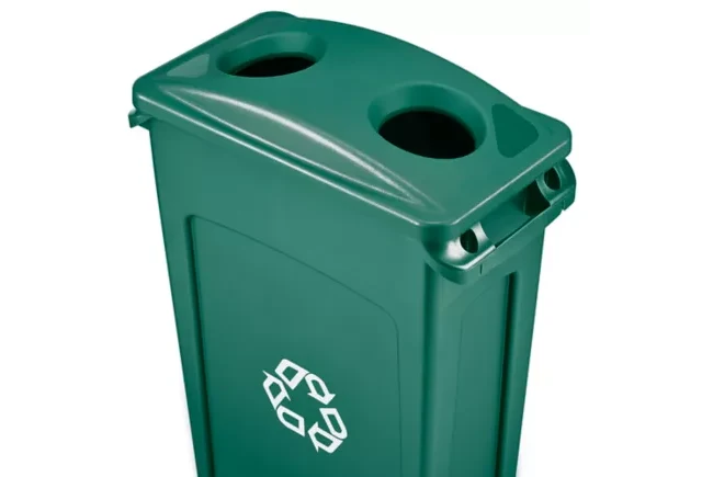 TAPA DE RECICLAJE SLIM JIM BOTELLAS Y LATAS Azul Rubbermaid Commercial Products
