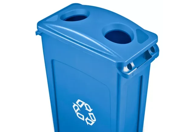 TAPA DE RECICLAJE SLIM JIM BOTELLAS Y LATAS Azul Rubbermaid Commercial Products