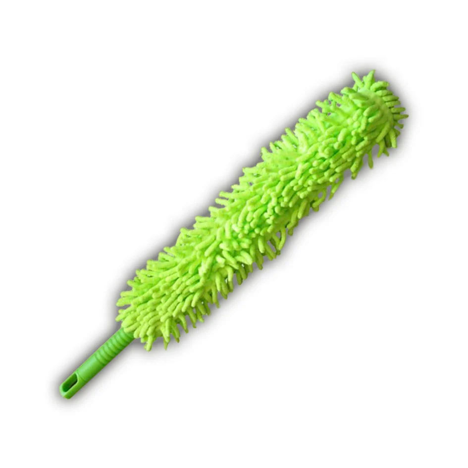 SACUDIDOR DE MICROFIBRA VERDE C/BASTON PLEGADO MED 66x40 CM