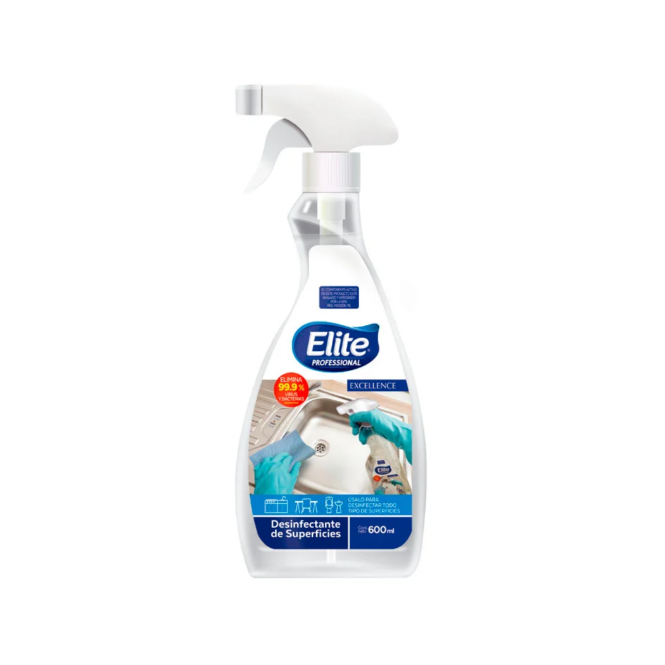 Sanitizante Superficies Elite 600 ML base de sales cuaternarias 5ta generacion 3/600 ml