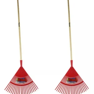 2 Pzs Escoba Jardin Curva Santul Metálica 22 Dientes 500mm