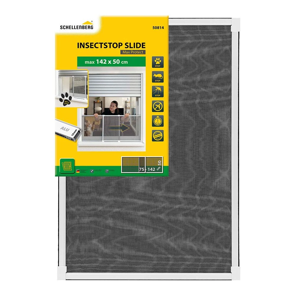 MOSQUITERA CON MARCO EXTENSIBLE, MALLA ALUMINIO, BLANCO, 75-142 x 50 cm SCHELLENBERG