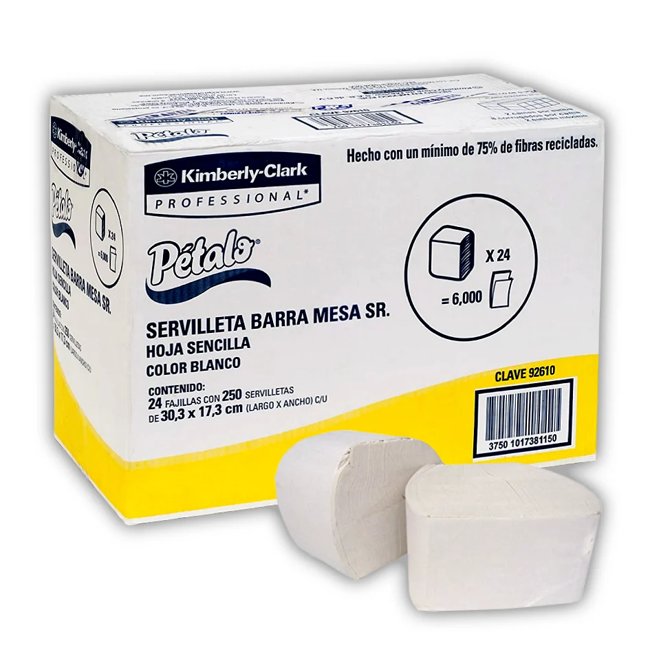 SERVILLETA PETALO BARRACAFETERIA SR 24 PQT DE 250 SERVICIOS