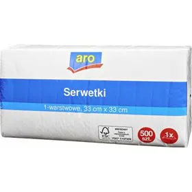 SERVILLETAS ARO DE UNA CAPA BLANCAS 33 CM X 33 CM 500 UN