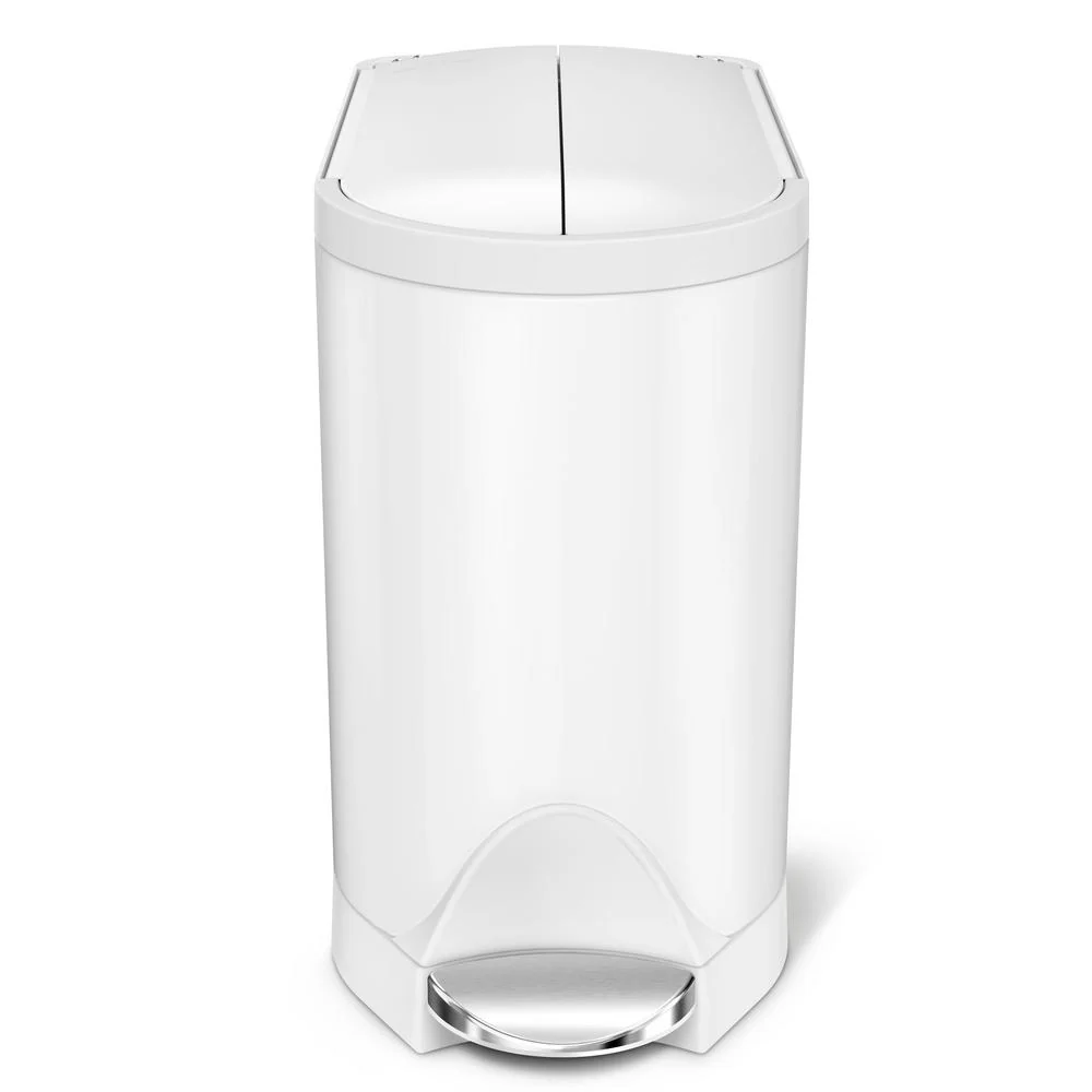 BASURERO CON PEDAL BLANCO 10 LITROS (ACERO INOXIDABLE) SIMPLEHUMAN
