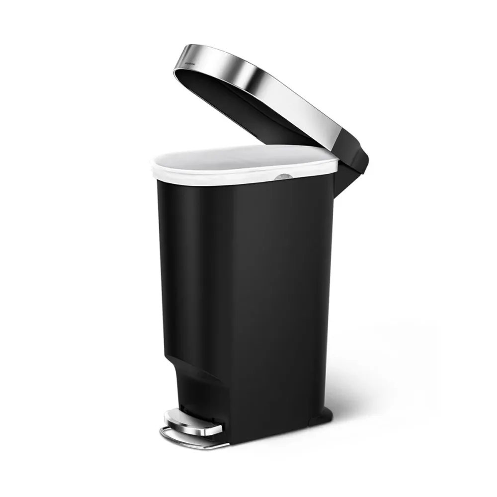 cubo estrecho con pedal y borde para bolsa de 40 litros simplehuman