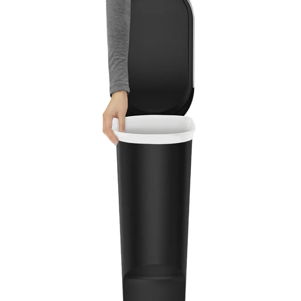 cubo estrecho con pedal y borde para bolsa de 40 litros simplehuman