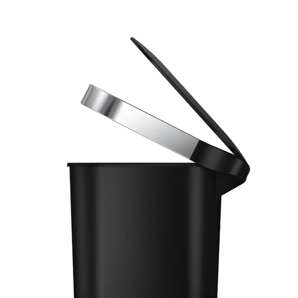 cubo estrecho con pedal y borde para bolsa de 40 litros simplehuman