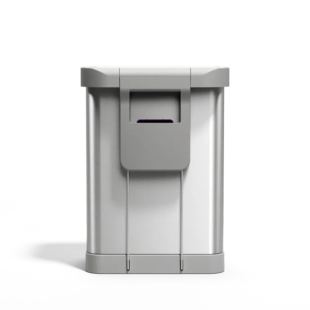 cubo rectangular con pedal de 55 litros con almacén de bolsas de basura simplehuman