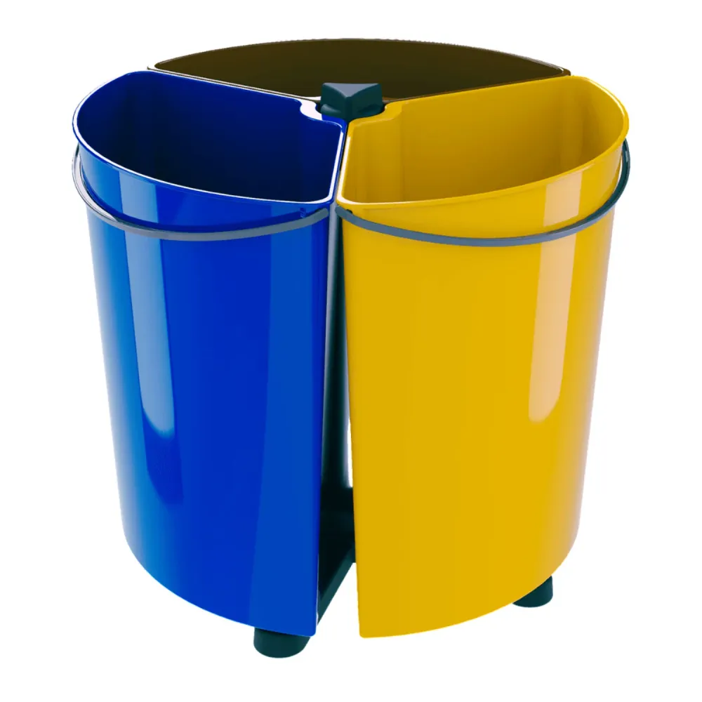 Contenedor giratorio ECOBIN para separación de residuos 3x 11,7L SMARTECO