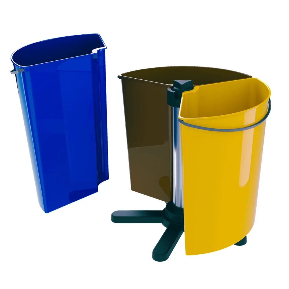 Contenedor giratorio ECOBIN para separación de residuos 3x 11,7L SMARTECO