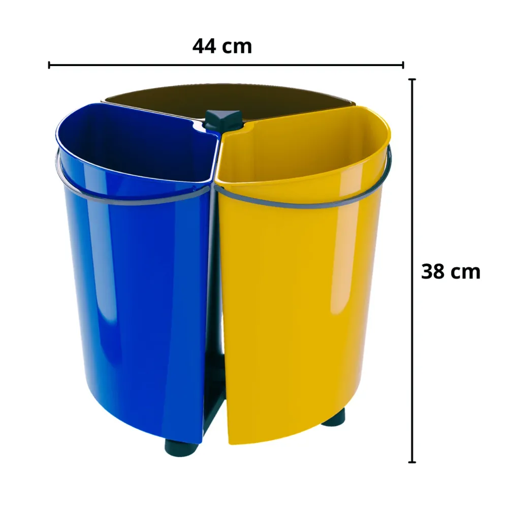 Contenedor giratorio ECOBIN para separación de residuos 3x 11,7L SMARTECO